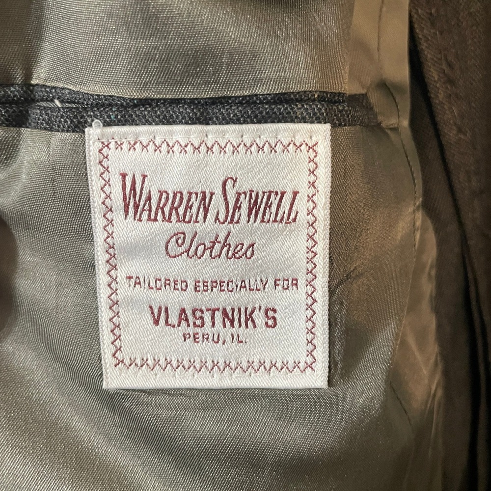 Warren Sewell Clothes Mens Charcoal Pinstripe Suit Jacket Pants Tailored READ - Picture 7 of 10